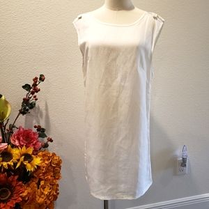 ONIA Marina Sleeveless White Linen Blend Mini Shift Dress--NWT--M